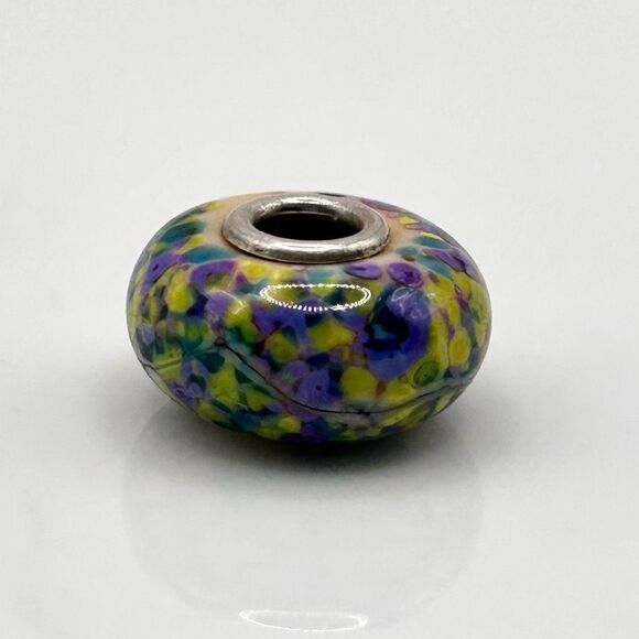 TROLLBEADS Authentic TrollStone LAA 925S Yellow Purple Green Blue Confetti - Picture 13 of 13